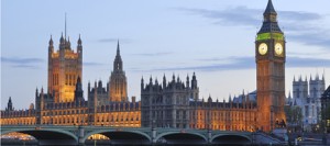 The Palace of Westminster, Big Ben and Westminster Bridge, London